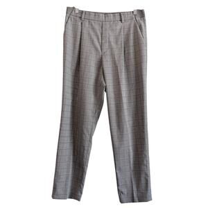 Uniqlo Plaid Pleated Ankle Dress Pants Women's Sz Medium